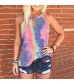 Womens Summer Tops Women Tank Tops Casual Loose Fit Cute Printed Halter Neck Tees Comfy Shirts Blouses Leopard Tunics