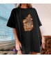 Womens Vintage T Shirts Oversized Car Printed Graphic Tunic Tops Summer Short Sleeve Crewneck Tee Tops
