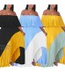 IyMoo Womens Sexy Chiffon Sundress Off Shoulder Ombre Tie Dye Pleated Skirts Long Boho Beach Maxi Dress