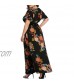 Women's Plus Size Floral Print Button Up Short Sleeve Split Flowy Beach Party Maxi Dress