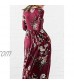 ZESICA Women's Floral Print Long Sleeve Pockets Empire Waist Pleated Long Maxi Dress