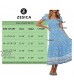 ZESICA Women's Summer Boho Floral Print Square Neck Ruffle Swing Beach Long Maxi Dress