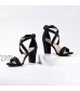 Trary Women's Ankle Strap and Adjustable Buckle Chunky Pump Heel Sandals