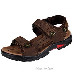 4How Mens Sporty Outdoor Leather Sandals Atheletic Water Shoes