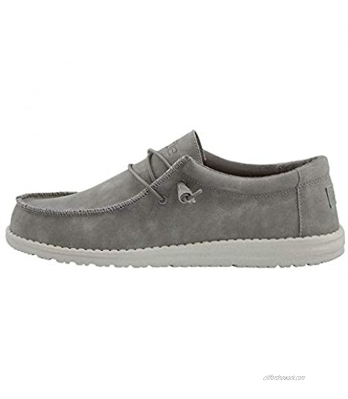 Hey Dude Men's Wally Recycled Leather Grey Size 11