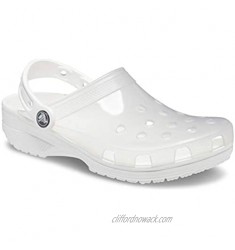 Crocs unisex adult Men's and Women's Classic Translucent | Comfortable Slip on Shoes Clog White 9 Women 7 Men US