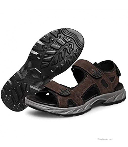 Men's Outdoor Hiking Beach Sandals - Open Toe Arch Support Water Sandals Athletic Trail Sport Sandals