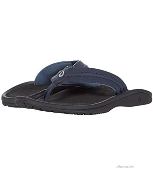 OluKai Hokua Men's Beach Sandals Quick-Dry Flip-Flop Slides Water Resistant & Wet Grip Rubber Soles Compression Molded Footbed & Soft Comfort Fit