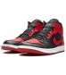Jordan Mens Air 1 Mid Leather Synthetic Black Gym Red White Trainers 9.5 US