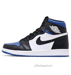 Jordan Nike Mens Air 1 Retro Royal Toe Black/White/Game Royal Leather Size 8.5