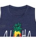 Aloha Beaches Letter Tank Top Women Pineapple Print Sleeveless T Shirt Cute Vest Summer Beach Casual Tee Shirt