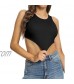 Dwnval Women's Sleeveless Cute Ribbed Cropped Tank Top Casual Crew Neck Binding Crop Tops