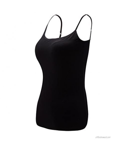 Ibeauti Womens Camisoles Tops with Built in Padded Bra Basic Breathable Tank Top
