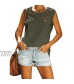 Jeanewpole1 Womens Ripped Casual Tank Tops Sleeveless Crew Neck Loose Summer Shirts Blouses