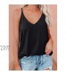 Spriolim Women's V Neck Strappy Cami Tank Tops Sleeveless Loose Casual Summer Blouse Shirts