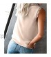 Uusollecy Women's V Neck Lace Trim Tank Tops Casual Loose Sleeveless Blouse Shirts