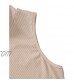 Verdusa Women's Basic Sleeveless Mock Neck Rib Knit Tank Crop Top