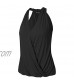 Yesfashion Women's Sleeveless V-Neck Drape Wrap Elastic Hem Tank Top