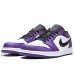 Jordan Mens Air 1 Low Court Purple - Court Purple/Black-White 553558 500 - Size 10