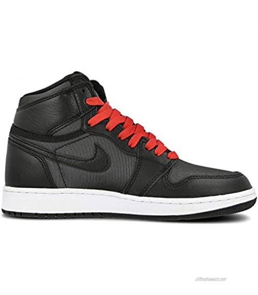 Jordan Nike Air 1 Retro High OG GS Kids Black/Gym Red 575441-060 (Size: 3.5Y)