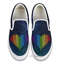 Dadfrug LGBT Heart LGBT Pride Men's Skateboarding Slipon Sneaker Fashion Shoes Flats Loafers