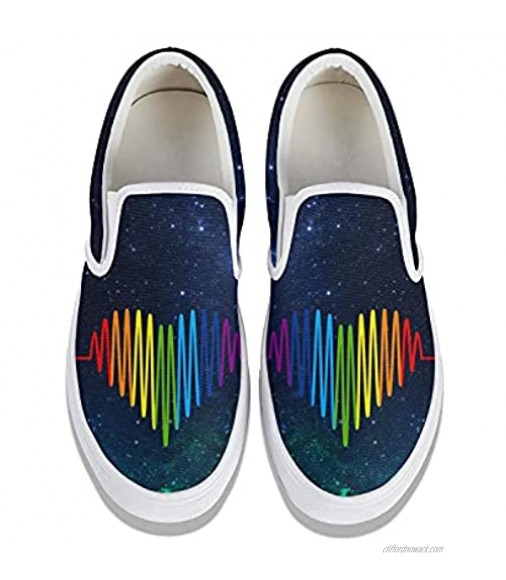 Dadfrug LGBT Heart LGBT Pride Men's Skateboarding Slipon Sneaker Fashion Shoes Flats Loafers