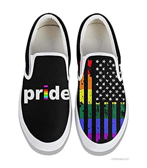 Dadfrug Pride Logo Gay Pride Poster Man Skate Slip on Sneakers Funny Shoes Low Top Loafers