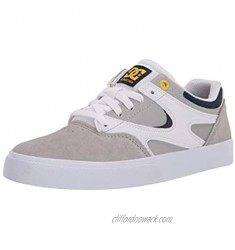 DC Men's Kalis Vulc Casual Skate Shoe White/Grey/Grey 11
