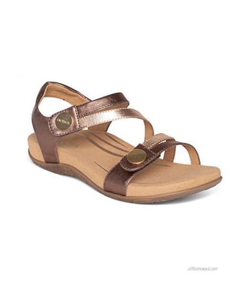 Aetrex Jess Adjustable Sandal for Narrow & Wide Feet with Arch Support