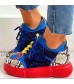 Aniywn Women's Snakeskin Colorful Platform Sneakers Comfort Casual Walking Shoes High Top Lace-Up Slip On Sneaker