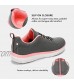 STQ Tennis Shoes for Women Cushioned Running Sneakers with Arch Support Breathable Slip On Shoes for Jogging Grey Pink US 9