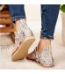 BFSAUHA Sandals for Women Ladies Casual Vintage Leopard Flip Flop Wedges Zipper Shoes Espadrilles House Slippers