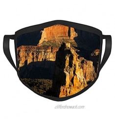 Mt Hayden North Rim Grand Canyon Arizona USA Adult black border Face Masks