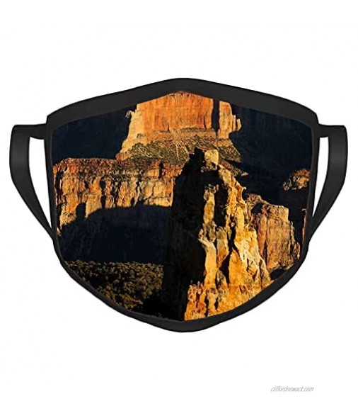 Mt Hayden North Rim Grand Canyon Arizona USA Adult black border Face Masks