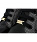 Royal Albartross London The Sahara Black Women's Fashionable Black Faux Python Golf Shoes Handmade in Portugal