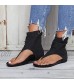 Women's Platform Wedge Sandals Summer Women Suede Flat Open Toe Breathable Sandals Zipper Casual Beach Shoes Women's Shops