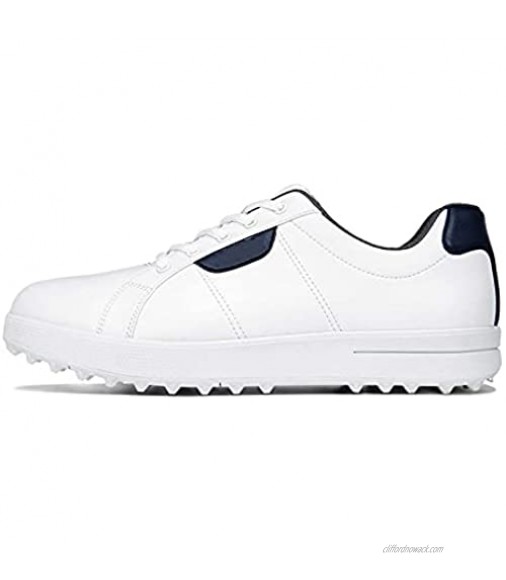 XSJK Golf Shoes for Women Waterproof Sports Shoes for Girls/Ladies Female Non-Slip Soles Golf Shoes with Summer/Autumn Comfortable Breathable Fabric Casual Shoes White 5.5UK