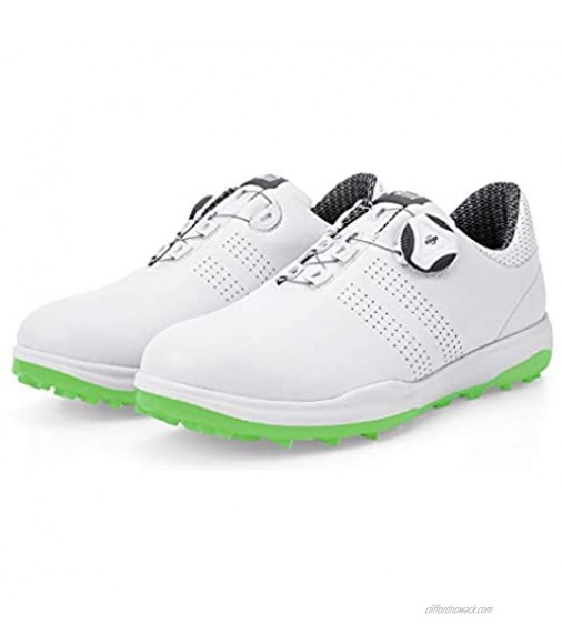 XSJK Women's Series Golf Shoes with Upgrade Insole Rotating Button Shoelace Design Comfortable Breathable Wear-Resistant Women's Hiking Sports Shoes Green 39
