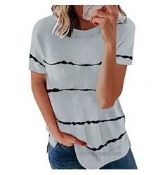 BALENNZ Womens Short Sleeve Shirts - Crewneck Summer Casual Tops Loose Fit Basic Tee T-Shirt