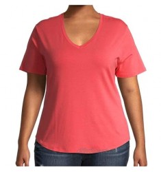 Coral Fire Plus Size V-Neck Tee