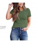 Cosonsen Women’s Crewneck Short Sleeve T-Shirt Basic Tees Summer Tops
