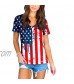 Deerose Womens July 4th American Flag Shirt V-Neck Summer Tops