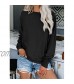 Dokotoo Womens Simple Crewneck Long Sleeve Casual Solid & Tie Dye Thin Pullover Sweatshirts Tops Shirts