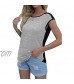 MIHOLL Women's Summer Short Sleeves Crewneck Color Block Causal Tops Tee T Shirts Blouse