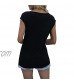 MIHOLL Women's Summer Short Sleeves Crewneck Color Block Causal Tops Tee T Shirts Blouse