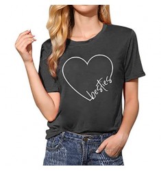 MNLYBABY Besties Shirt Best Friends Shirts for Women Heart Print Short Sleeve Casual Friends Top Tee