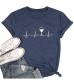 MYHALF Wine Heartbeat T-Shirt Women Alcohol Drinking T Shirt Funny Letter Print Short Sleeve Tee Tops