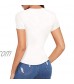 N/A Women's Cutout Tops Basic Long Sleeve/Short Sleeve Round Neck Slim Fit T-Shirts