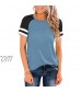 WAYMAKER Women Raglan Short Sleeve T Shirt Color Block Baseball Striped Shirt Loose Tunic Tee Tops