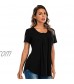 Women's Casual Short Sleeve V Neck Henley T-Shirts Button Up Tunic Tee Tops